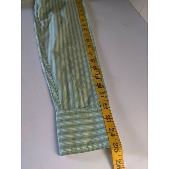 Aeropostale Mens Button Front Shirt Slim Fit Green Long Sleeve Striped Sz Small - Picture 10 of 10